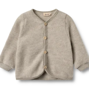 Kari Uld Fleece Cardigan - Khaki melange - 12 MDR.