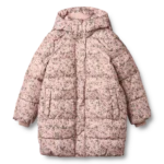 Yrsa Puffer Jakke - Rose powder flowers - 3 ÅR