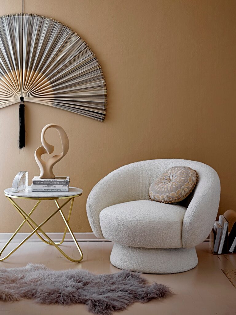 Bloomingville - Ted Loungestol, Hvid, Polyester
