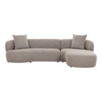 House Nordic – Kingston Sofa, højrevendt, Brun, 294×90/175x69cm