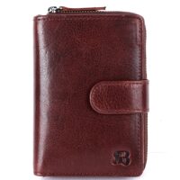 Bugundar Rø Vintage Stor RFID Damepung Brun