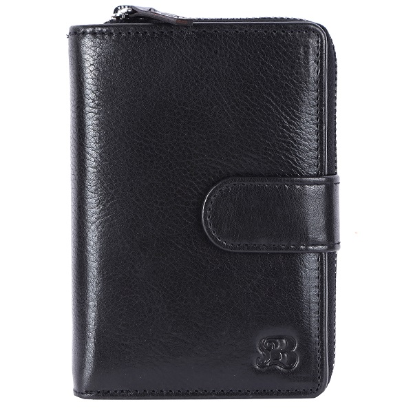 Bugundar Rø Vintage Stor RFID Damepung Sort