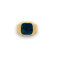 IX Crunchy Cushion Blue Enamel Ring