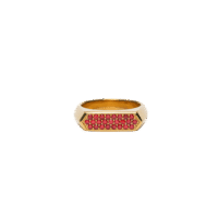 IX Mini Hexagon Ring Red