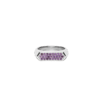 IX Mini Hexagon Ring Purple Silver