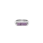 IX Mini Hexagon Ring Purple Silver
