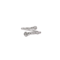 IX Crunchy White Nature Ring Silver