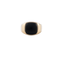 IX Cushion Signet Ring Black Onyx