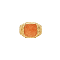 IX Crunchy Cushion Amber Enamel Ring