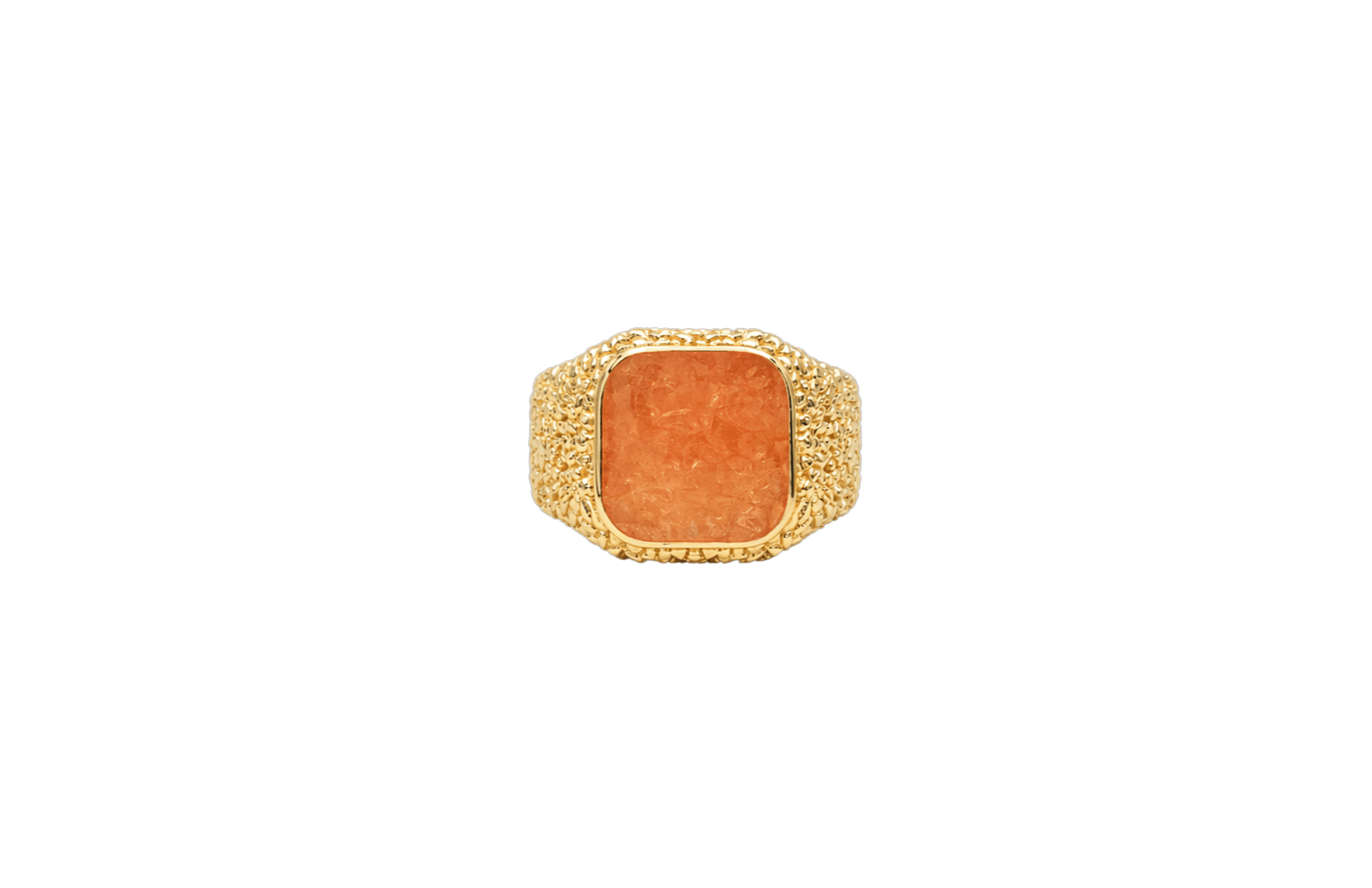 IX Crunchy Cushion Amber Enamel Ring