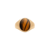 IX Oval Signet Ring Tiger Eye