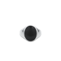 IX Oval Signet Ring Hawks Eye Silver