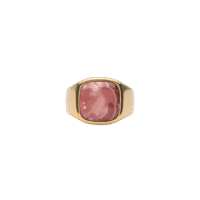 IX Cushion Signet Ring Rhodocrosite