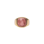 IX Cushion Signet Ring Rhodocrosite