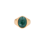 IX Oval Signet Ring Green Marble