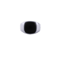 IX Cushion Signet Ring Black Onyx Silver