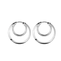 IX Double Hoops Silver