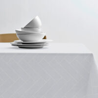 Södahl Damaskdug Tiles, Optical White Ø160 cm
