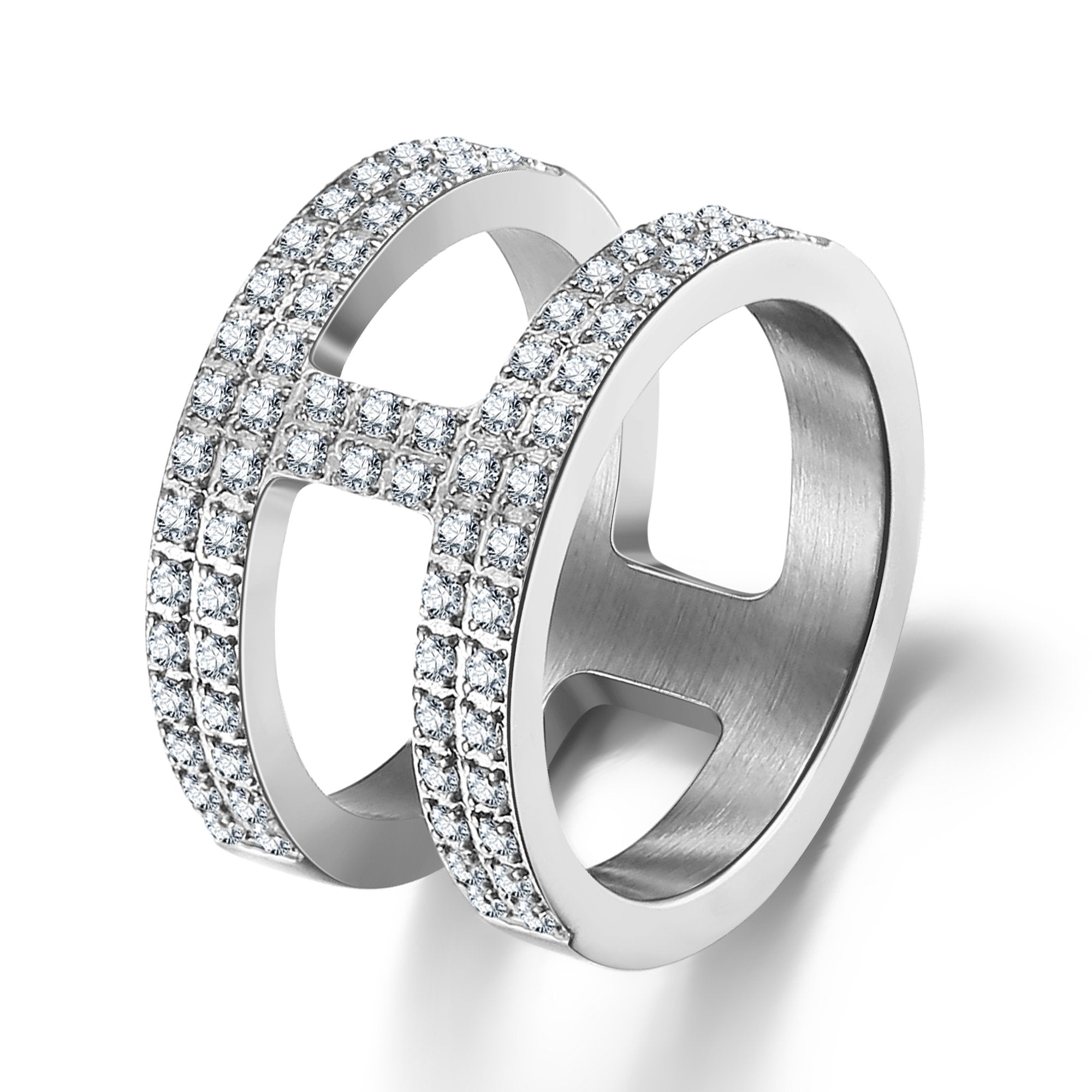 ANNEBRAUNER Double Massive White Ring - 60