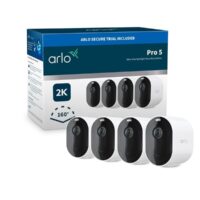 Arlo Pro 5 - trådløst sikkerhedskamerasystem - 4 kameraer - hvid