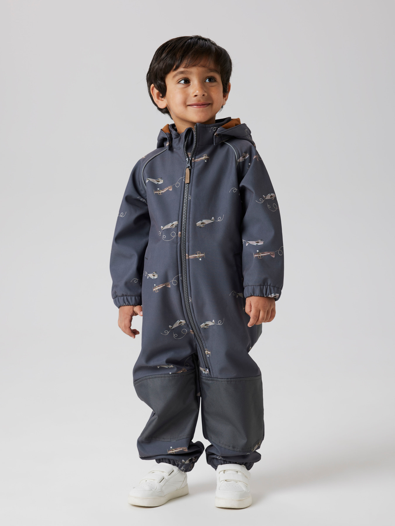 NAME IT Softshell Suit Alfa08 Grey Pinstripe Airplane